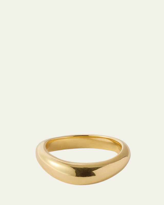 18K Yellow Gold Bold Stream Wave Ring